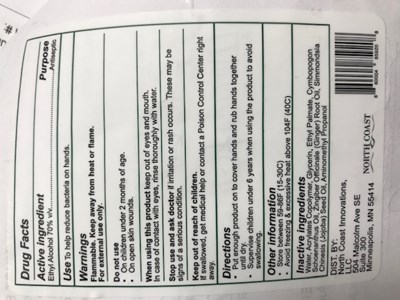 North Coast Hand Sanitizer 64 Fl Oz Back (North Coast Hand Sanitizer 64 Fl Oz Back Revised)